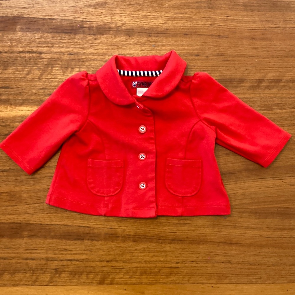 Gymboree Infant Red Collared Shirt/ Jacket 3-6 Months